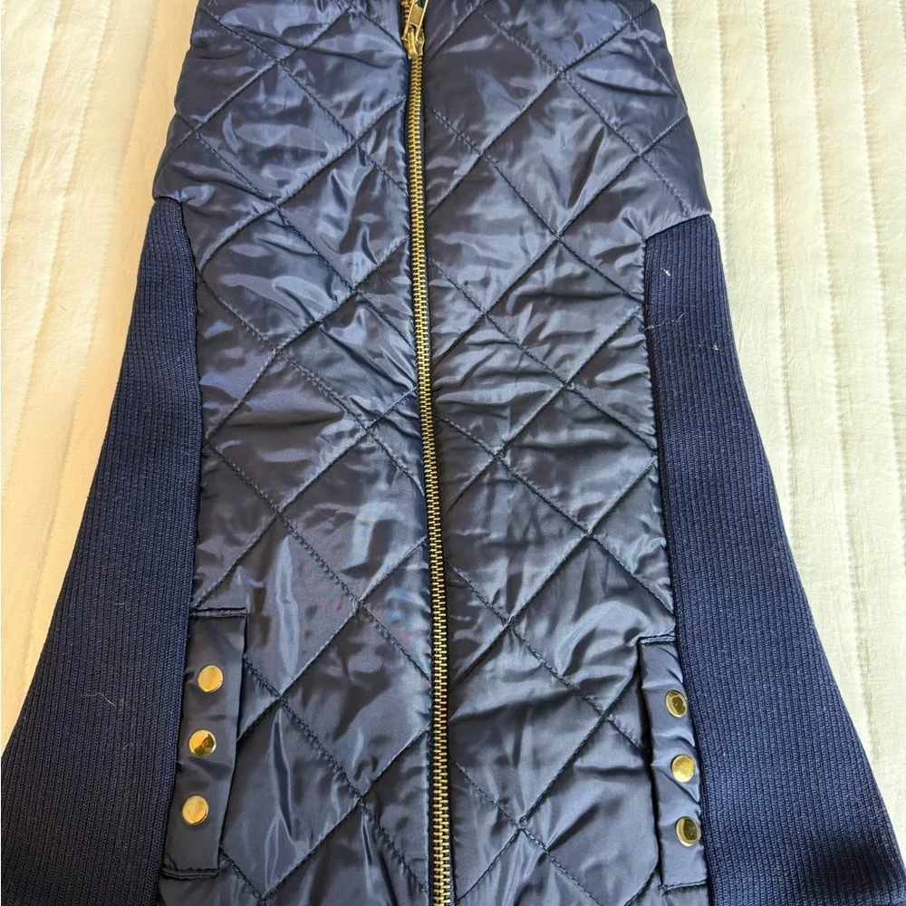 Top Paw Navy Quilted Zipper Dog Vest Size L